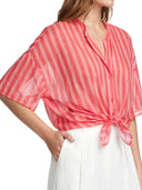 Vicolo - Camicia in mussola gessata cotone e seta