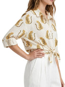 Susymix- Camicia in mussola di cotone fantasia giaguari