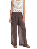 Vicolo - Pantalone in mussola di cotone con tasca in crochet
