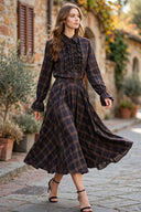 Vicolo - Camicia a quadri con rouches