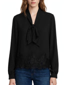 Susymix- Camicia fiocco con inserti in pizzo