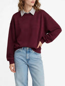 Susymix- Felpa con colletto camicia e bottoncino gioiello