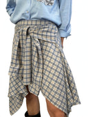 Vicolo - Gonna asimmetrica a quadri con effetto camicia annodata
